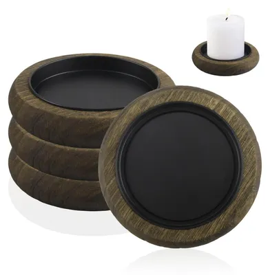 Zdjęcie produktu dla Talerze drewniane, zestaw 4 sztuk, średnica 11 cm