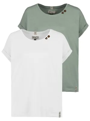 Produktbild von Sublevel T-Shirt 2er Set mit Rundhals Knöpfen bequem Größe: M