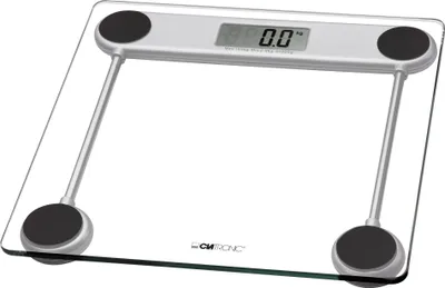 Produktbild von Clatronic® digitale Personenwaage mit Glas-Oberfläche | Waage Personen mit Messbereich von 2,5–150 kg | Körperwaage mit LCD-Display | Wage PW 3368