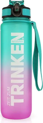 Produktbild von Trinkflasche mit Zeitmarkierung - Motivation für Hydration und Wasseraufnahme