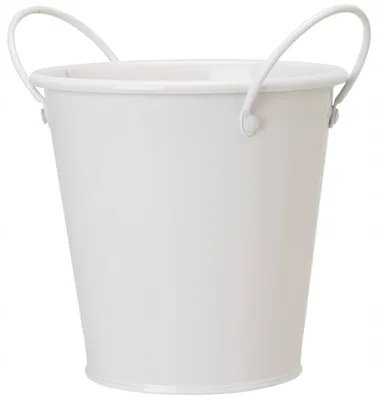 Produktbild von Donika Metall-Übertopf Dekorativ Weiß 13cm mit Griffen