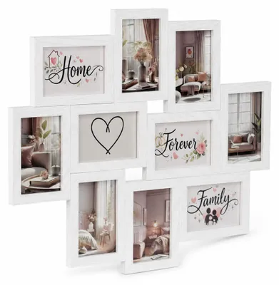 Produktbild von Stilvolle Momente – Bilderrahmen Collage für 10 Fotos | Galerierahmen Wanddeko für Fotowand & Geschenkideen - Farbe: Weiß | Format: 13x18