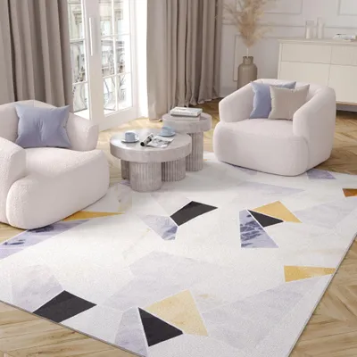 Obrázok produktu pre Koberec Obývacia izba Spálňa Béžová Sivá Moderné 140 x 200 cm