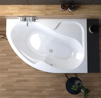 Image de ECOLAM Baignoire d’angle Wela 150x100 cm | version droite | bonde automatique Alcaplast | silicone + pieds