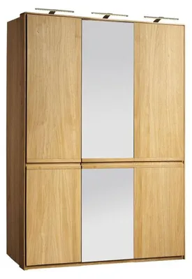 Produktbild von 115 cm breiter Kleiderschrank mit 3 Türen | Farbe: Natur