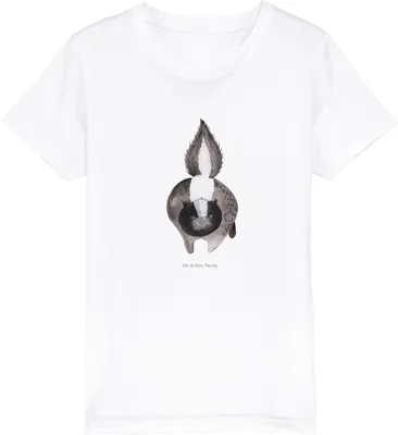 Produktbild von Mr. & Mrs. Panda Kleinkinder T-Shirt Stinktier Angriff 7-8 Jahre (122/128) - Weiß - Geschenk, Kinder Shirt, wütend, Teenager, Shirts für, Drohung, Skunk, Kindershirt