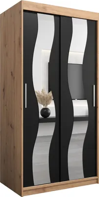 Produktbild von Kleiderschrank, Schiebetürenschrank Schlafzimmer, Schrank mit Spiegel SEWILLA 100 cm