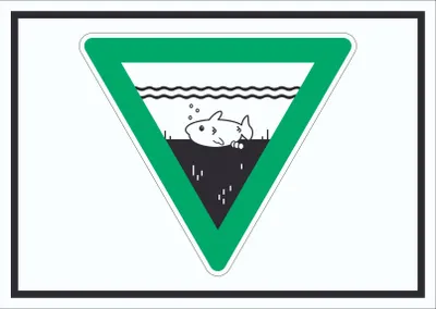 Produktbild von Laichzeit Laichschonbezirk Symbol Schild A5 Rückseite selbstklebend