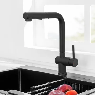 Produktbild von Wasserhahn Küchenarmatur, Cecipa Ausziehbare Küchenarmatur 304 Edelstahl, 360° Drehbar Spültischarmatur,, Ausziehbarer Wasserhahn, Schwarz