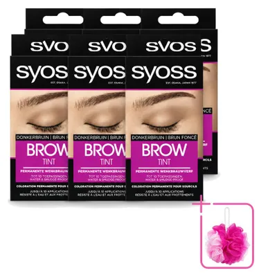 Imagen del producto de 6 unidades de tinte para cejas SYOSS - Color marrón oscuro - Paquete económico