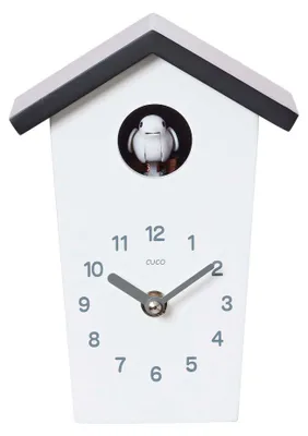Produktbild von Cuco Clock Mini Kuckucksuhr HOCHHAUS 17,0 × 12,4 × 9,0cm, Wanduhr, Moderne Schwarzwalduhr, Wanduhr mit Nachtruhefunktion, Kuckucksruf Vogelstimme, Quarzuhrwerk