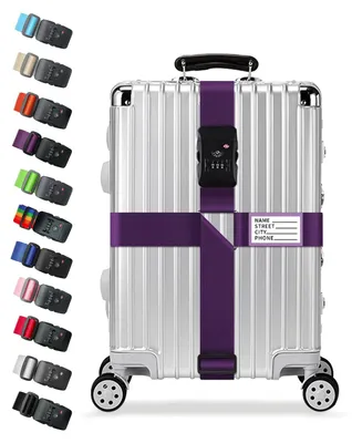 Productafbeelding van Bagageriemen met TSA-slot, verstelbaar voor koffers van 20 tot 32 inch, met een 3-cijferig cijferslot, reistoeslag