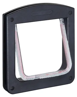 Productafbeelding van Relaxdays huisdierenluik, 4-wegs, afmetingen HxB 22x20 cm, met magneet, afsluitbaar, kattenluik, geschikt voor katten en kleine honden, zwart