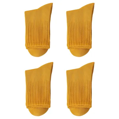 Produktbild von 4 Paar Socken Damen, Sportsocken Baumwollsocken, Gelb Einheitsgröße