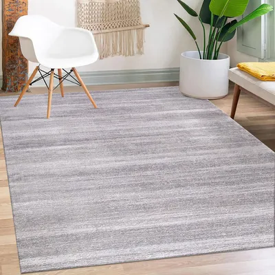 Produktbild von Designteppich Designer Wohnzimmer Carpetilla Kurzflor Imoza & Weicher Teppich Grau - Größe: 240 x 340 cm