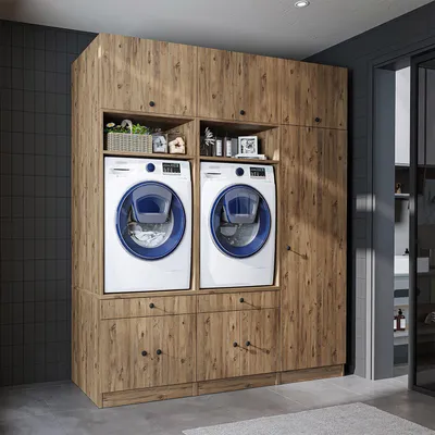 Produktbild von Roomart SERIE 1 Schrankwand 194 cm breit, Eiche