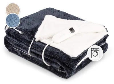Image de Klarstein Couverture Chauffante 2 Places électrique XL 180x130 cm, 2 Personnes, Plaid Chauffant, Couette Lavable Machine, 9 Températures, Minuterie Automatique, Drap Chauffant Electrique Canapé et Lit