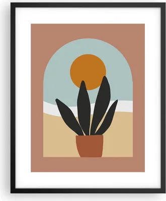 Produktbild von Gerahmtes Poster - Schwarzer Rahmen - Minimalistisch Fenster Blume - 40x50 cm - Wand Bild - Wanddeko - Wandbilder - Kunstposter - Wandposter - Bilderrahmen - Bilder - Kunstdruck - P2BPA40x50-4473