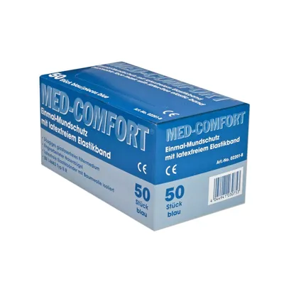 Produktbild von AMPri Med Comfort Mundschutz 3 lagig 50 Stück blau