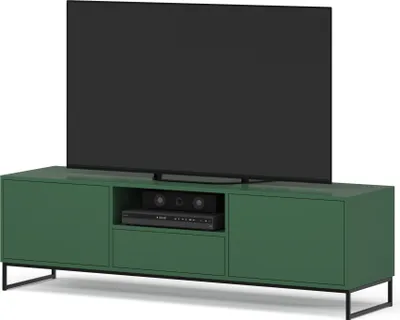 Produktbild von Albello TV-Lowboard Livia, Stilvoll TV-Schrank für das Wohnzimmer, RTV-Tisch, TV-Schrank vom Hersteller Mediaschrank Grün Flaschengrün 160x45x48.5