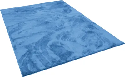 Produktbild von Luxus Super Soft Hochflor Langflor Teppich Deluxe, Größe:133x133 cm, Farbe:Blau