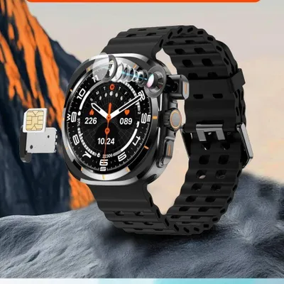 Immagine prodotto di (BW8 nero)Smartwatch Android 4G con GPS e Fotocamera Telescopica – Orologio con Slot SIM, WiFi, Bluetooth, Ricarica Wireless, Impermeabile – Chiamate, Sport, Salute – Compatibile iOS e Android (Nero)