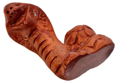 Produktbild von Holzgeschnitzte Schlange Dekofigur für Garten und Balkon
