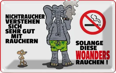 Produktbild von vianmo Blechschild 12x18 cm Nichtraucher verstehen sich mit Spruch Zitat