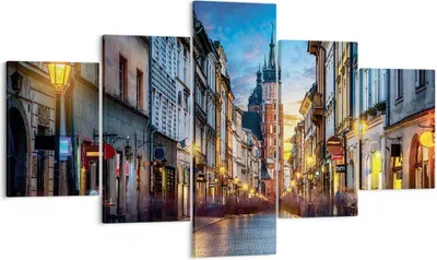 Produktbild von Bild auf Leinwand - Leinwandbild - 5 Teile - Krakau Kirche Mariacki - 125x70cm - Wand Bild - Wanddeko - Wandbilder - Leinwanddruck - Bilder - Wanddekoration - Leinwand bilder - EA125x70-4722