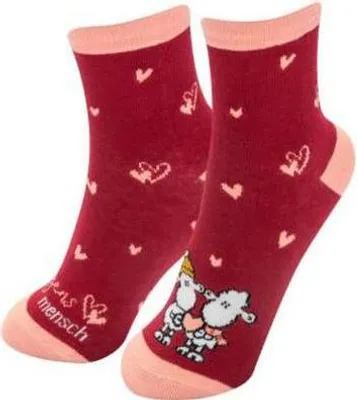 Produktbild von Sheepworld Damen Socken mit Herzmotiv und Zauber-Stickerei, liebevoll gestaltet