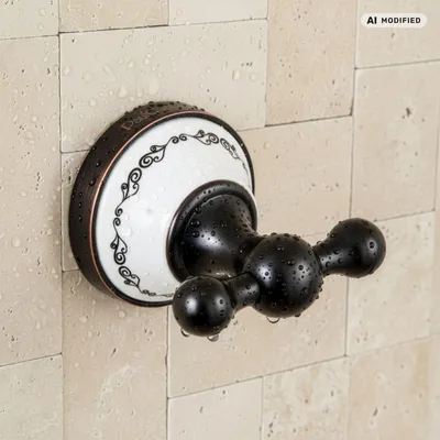 Produktbild von PaulGurkes Nostalgie Retro Handtuchhaken Halterung schwarz Antik Vintage