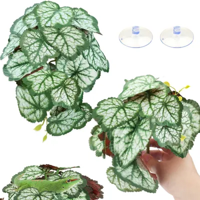 Image de Omgoods - Plantes artificielles pour reptiles, lot de 2 lianes suspendues
