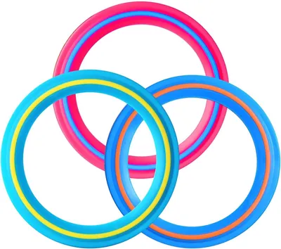 Imagen del producto de Juego de aros voladores, 3 unidades, 25 cm, de colores variados, para niños y para jugar al aire libre