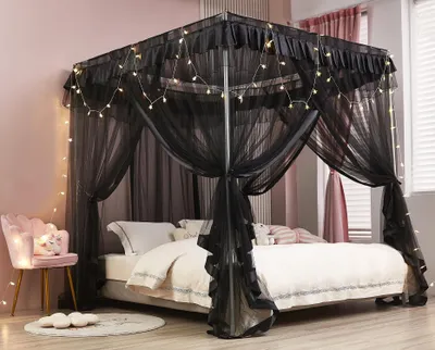 Immagine prodotto di Tenda per letto a baldacchino, ideale per letti da principessa, con zanzariera integrata