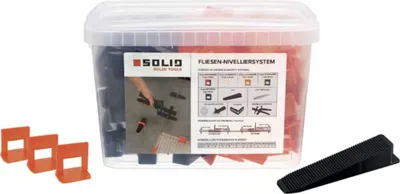 Produktbild von Fliesen Nivellierset 100 Stk. Zuglaschen + 50 Stk. Keile
