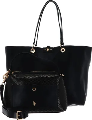 Immagine prodotto di U.S. POLO ASSN. borsa shopper borsa a tracolla Axtell Reversible Shopping Bag Black + Black Python nero