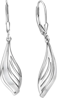 Produktbild von V Ohrhänger 925/- Sterling Silber 3,8cm weiß 371230250R