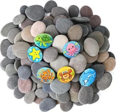Zdjęcie produktu dla Kamienie rzeczne 12 sztuk 5,5-8,5 cm, gładkie, do malowania