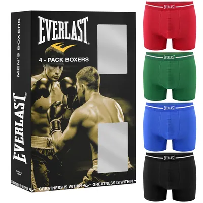 Immagine prodotto di EVERLAST confezione da 4 di biancheria intima in cotone, colori assortiti, boxer da uomo, taglia XXL