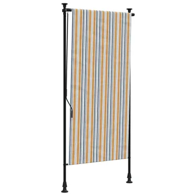 Zdjęcie produktu dla Roleta zewnętrzna, żółto-biała, 120x270 cm, tkanina i stal