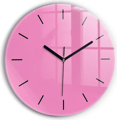 Produktbild von Wallfluent Wanduhr – Stilles Quarzuhrwerk - Uhr Dekoration Wohnzimmer Schlafzimmer Küche - Zifferblatt mit Striche - schwarze Zeiger - 30 cm - Rosa