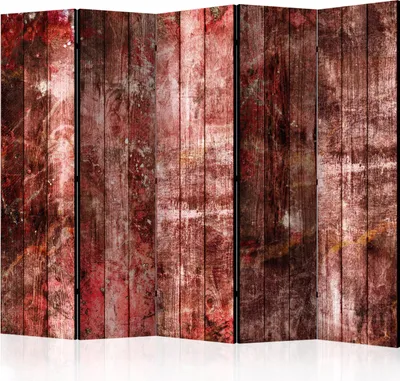 Produktbild von 5-teiliger Doppelseitiger Vlies Paravent - Purple Wood II 225x172 cm Muster f-A-0776-z-c