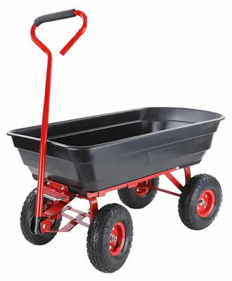 Image de Chariot de jardin Awtools / benne basculante à 4 roues, 75 l