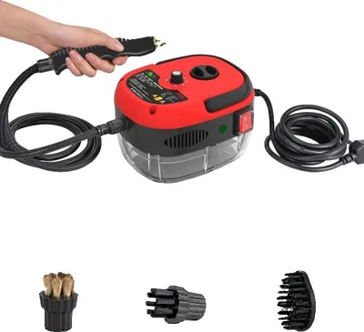 Image de Nettoyeur vapeur portable, puissance 2500 W, vapeur haute pression, rouge, 220 V, UE