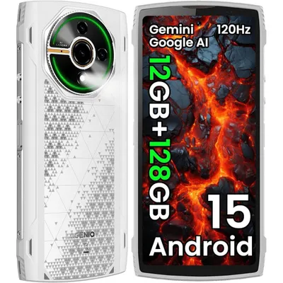 Immagine prodotto di LAGENIO Panther 2 Bianco Telefono cellulare da esterno Smartphone, 6,7" 120Hz 600 Nits 12GB RAM 128GB 5150mAh IP68 impermeabile, protezione da cadute cantiere, GPS NFC OTG