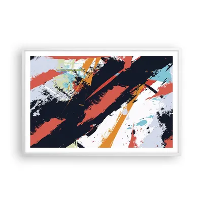 Produktbild von Gerahmtes Poster - Weißer Rahmen - Abstraktion Graffiti Modern - 91,5x61 cm - Wand Bild - Wanddeko - Wandbilder - Wandposter - Bilderrahmen - Bilder - Kunstdruck - Wandbild - P2WAA91x61-4257