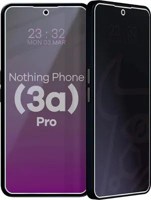 Produktbild von Hybridglas mit Privatschutzfilter für Nothing Phone (3a) Pro, Bizon Glass Mule Shadow, Matt