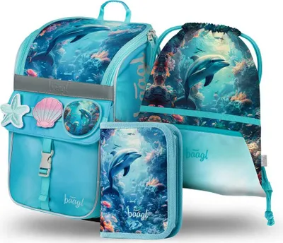 Obrázok produktu pre BAAGL SET 3 Zippy Dolphin: taška, puzdro na ceruzky, taška