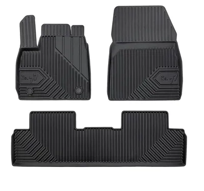 Image de Tapis avant en caoutchouc avec tapis de tunnel pour Renault Megane E-Tech depuis 2022 (crossover) – 3 pièces, noirs, sur mesure