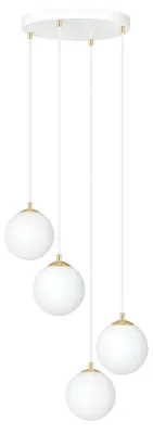 Immagine prodotto di Lampada a sospensione ROYAL in acciaio bianco e oro